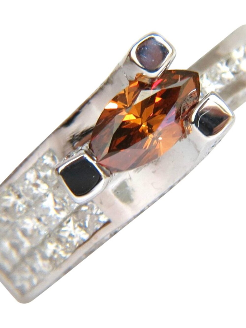GIA NATURAL FANCY ORANGE BROWN 2.05CT DIAMOND RING 14KT TENSION FLOAT 10064*